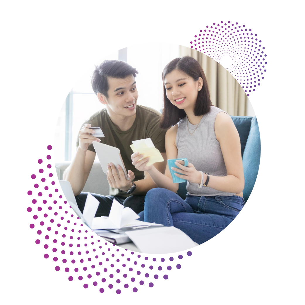 two people learning about debt